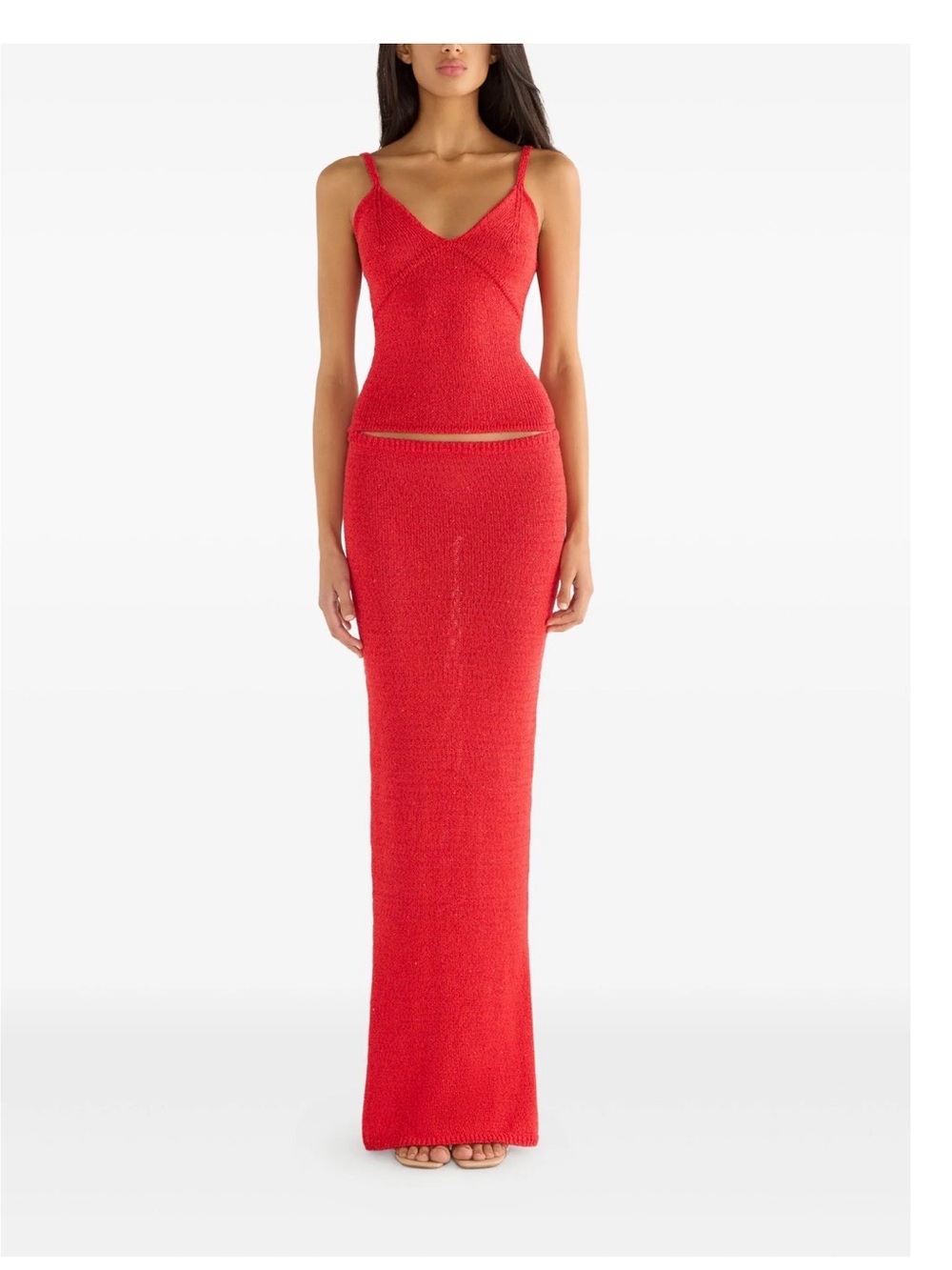 Asta Resort NWT Carolina Red Rossa Sequin Maxi skirt small